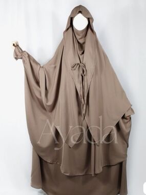 Ayada Full-Coverage Jilbeb in Taupe Brown *INCLUDING CAPE* breastfeedin Friendly